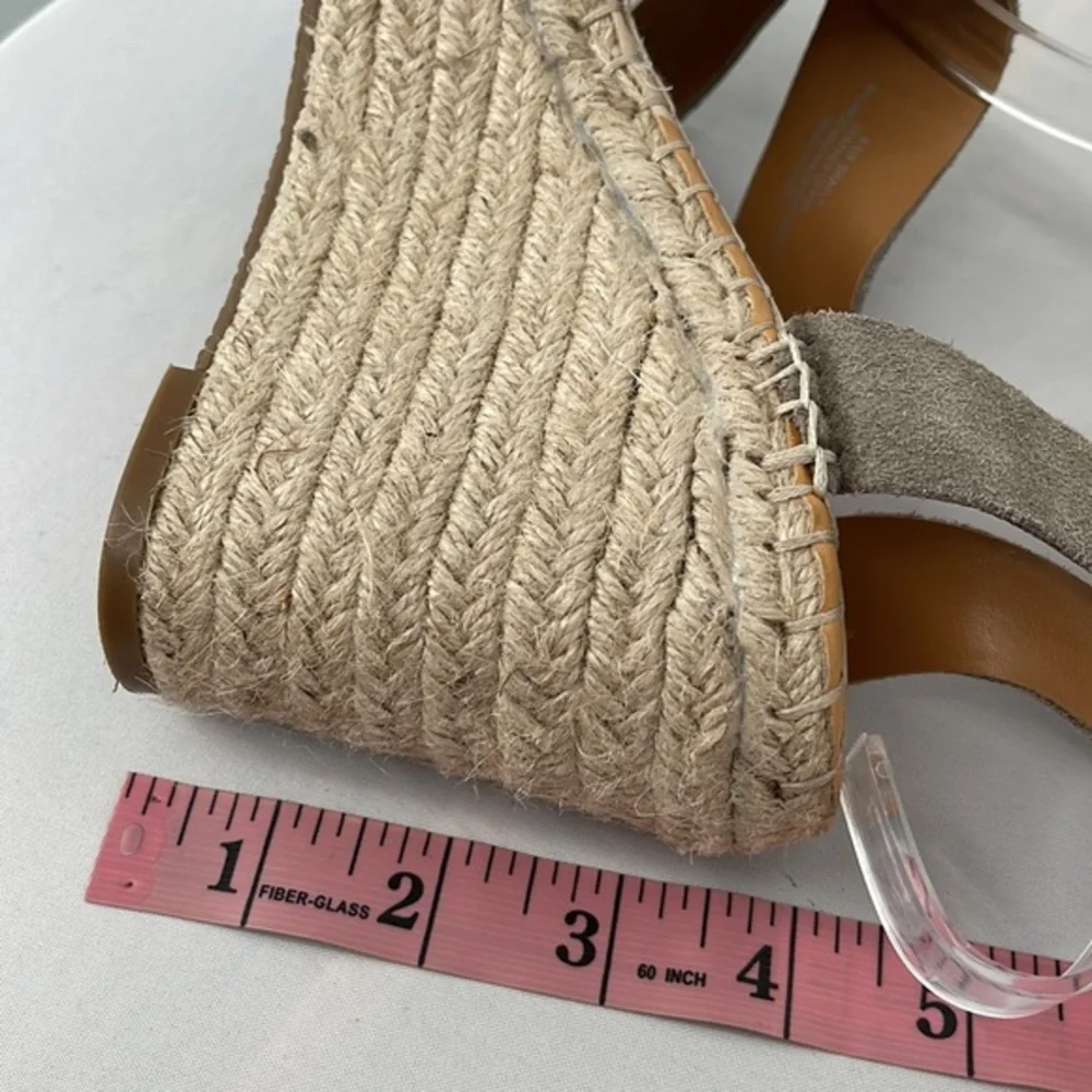 Dolce Vita Wedge Sandals Taupe 6.5‎ Shae Leather Ankle Strap Beige Heels